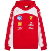 Puma Sweat à capuche Scuderia Ferrari 2026, produit officiel pour les fans, sweat à capuche rouge avec l'écusson Ferrari et les sponsors de l'équipe, 100 % coton