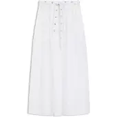 BOSS pour femme. 50559088 Jupe maxi en popeline de coton avec ceinture ajourée blanche (38), Casuel, Classique