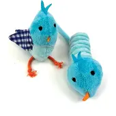 Happy pet Tabby Patch Oiseau bleu
