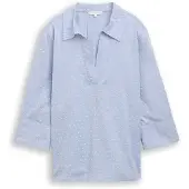 Tom Tailor Chemisier bleu-gris / blanc