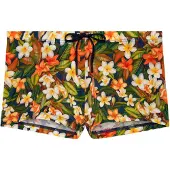 Hom Shorts de bain ' Swim Shorts Etna ' vert / mélange de couleurs / orange