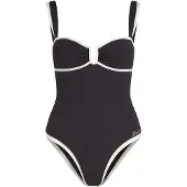 Karl Lagerfeld Maillot de bain 'Signature' noir / blanc