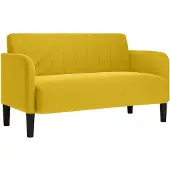 vidaXL Canapé deux places jaune 109 cm velours