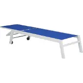 Happy Garden Lot De 2 Bains De Soleil Barbados En Textilène Bleu - Aluminium Blanc