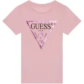 GUESS T-Shirt rose / rose foncé / noir