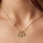 Yoursurprise Collier initiale - Rectangle - Or - 3 pièces