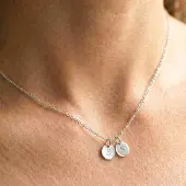 Yoursurprise Collier initiale - Rond - Argent - 2 pièces