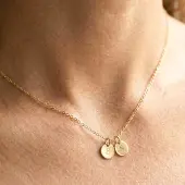 Yoursurprise Collier initiale - Rond - Or - 2 pièces