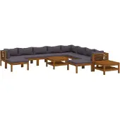 vidaXL Ensemble de salon de jardin de 12 pièces avec revêtement en bois massif d'acacia