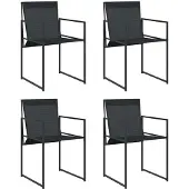 vidaXL Chaises de jardin 4 pcs. noir acier et textilène