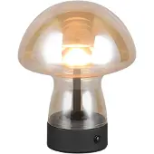 TRIO Lampe de table LED, verre ambre, Touchdimmer, batterie, H18cm