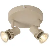 Lucide Projecteur de plafond Kianti Brun sable 2 clairs