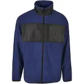 Urban Classics Veste en polaire bleu foncé / noir