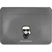 Karl Lagerfeld Étui Saffiano argent pour MacBook 14 pouces