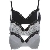 Bonprix Soutien-gorge crème / gris clair / noir