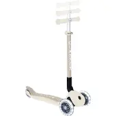 Globber PRIMO FOLDABLE LIGHTS ECO – Trottinette 120/80 mm, ABEC 5, 3 roues, réglable en hauteur, roues LED, blanc coco
