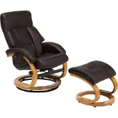 Beliani Fauteuil Massant Force Cuir Pu Marron Foncé