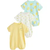 Next Barboteuse / body bleu clair / citron / blanc