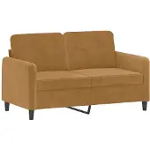 vidaXL Canapé à 2 places Marron 120 cm Velours