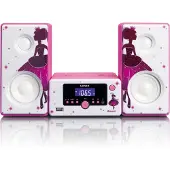 Lenco MC-020 Princess - Microchaîne stéréo avec radio FM, Bluetooth, USB et entrée AUX - Princesse