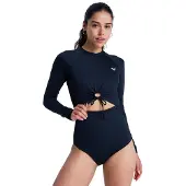 Roxy Shorty à Manches Longues Avec Fermeture éclair Au Dos Pour Femme Beach Essential