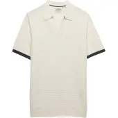 Superdry Johnny Collar Knitted Short Sleeve Polo Beige 2XL Homme