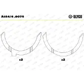GLYCO A184/4 .0075 Afstandsschijf, krukas