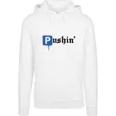 Mister tee Sweat-shirt 'Pushin P' bleu cobalt / noir / blanc