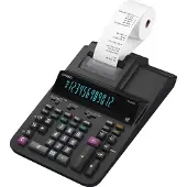 Casio Calculatrice imprimante DR-200R-BK, impression ligne à ligne 2 couleurs, 4,4 lignes/s, 12 chiffres, écran LCD, alimentation secteur, L 204 x H 111,2 mm, noir