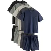 Next Pyjama court mastic / bleu marine / anthracite / vert pastel / noir