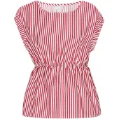 Usha Chemisier rouge / blanc