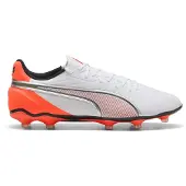 Puma Chaussure de foot 'King Match' homard / argent / blanc
