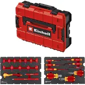Einhell Coffre à outils pour électriciens VDE, 370516, E-Case, 24 pièces