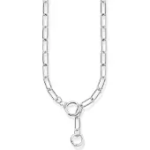 Thomas Sabo Collier à maillons avec deux fermoirs à anneaux et pierres blanches Argent, (Argent 925)