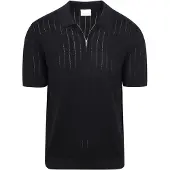 Profuomo Polo Maille Demi-Zip Dropneedle Marine