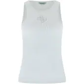 GUESS W6rp39kd092 Sleeveless T-shirt Bleu XS Femme