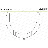 GLYCO Rondelle entretoise, vilebrequin A331/2 STD