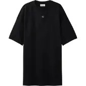 Calvin Klein Jeans Robe 'Oversized Monologo Mini' noir