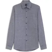 BOSS Chemise Slim Fit en twill de lin mélangé