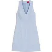 HUGO Robe à col V avec détails de couture