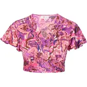 IZIA Chemisier 'Festival' marron / abricot / rose / fuchsia