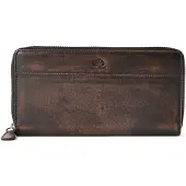Green Burry GREENBURRY porte-monnaie Destressed RV-Long Wallet RFID Teak Brown marron foncé
