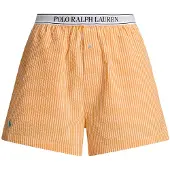 Ralph Lauren Pantalon de pyjama ' Scallop Seersucker ' orange / blanc
