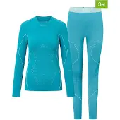 Viking Lotta Recycled Long Sleeve Base Layer Set Bleu L Femme