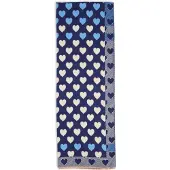 Marie Lund Écharpe bleu / marine / gris / blanc
