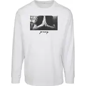 Mister tee T-Shirt 'Pray' gris / anthracite / noir / blanc