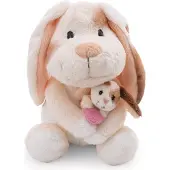 Nici Lapin en peluche avec enfant GREEN