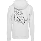Mister tee Pray Hands Hoodie Blanc L Homme