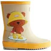 Hunter Bottes en caoutchouc 'FIRST BEAR' écru / chocolat / jaune / blanc
