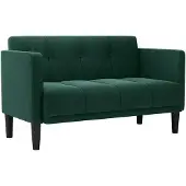 vidaXL Canapé deux places vert foncé 111 cm velours